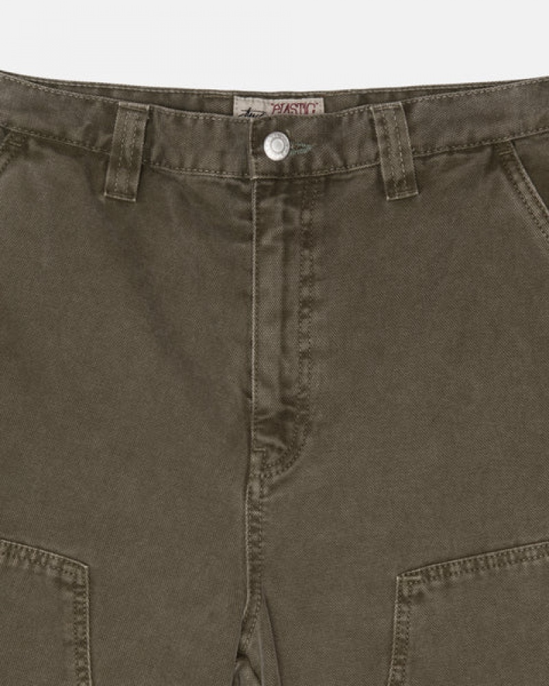 Stussy Work Pant Canvas Men Pants Olive | KFB-6054