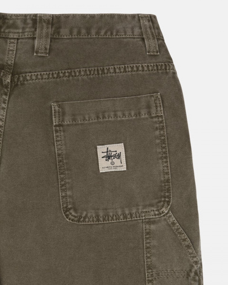 Stussy Work Pant Canvas Men Pants Olive | KFB-6054