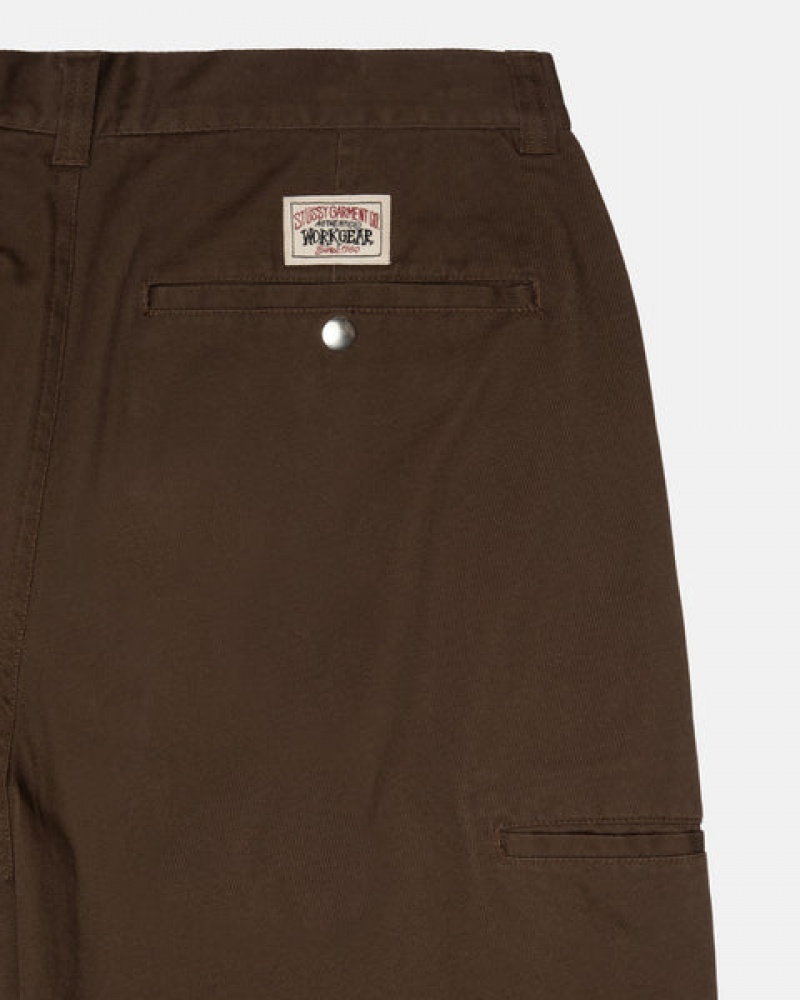 Stussy Workgear Trouser Twill Men Pants Brown | WBV-8246