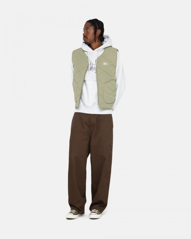 Stussy Workgear Trouser Twill Men Pants Brown | WBV-8246