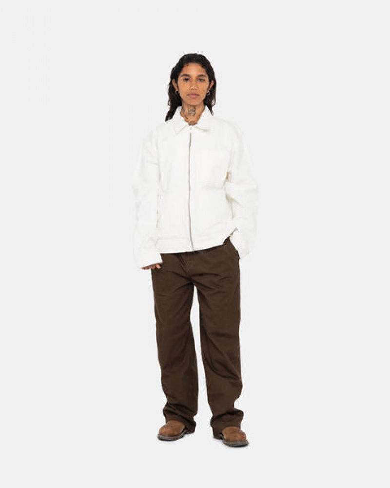 Stussy Workgear Trouser Twill Men Pants Brown | WBV-8246