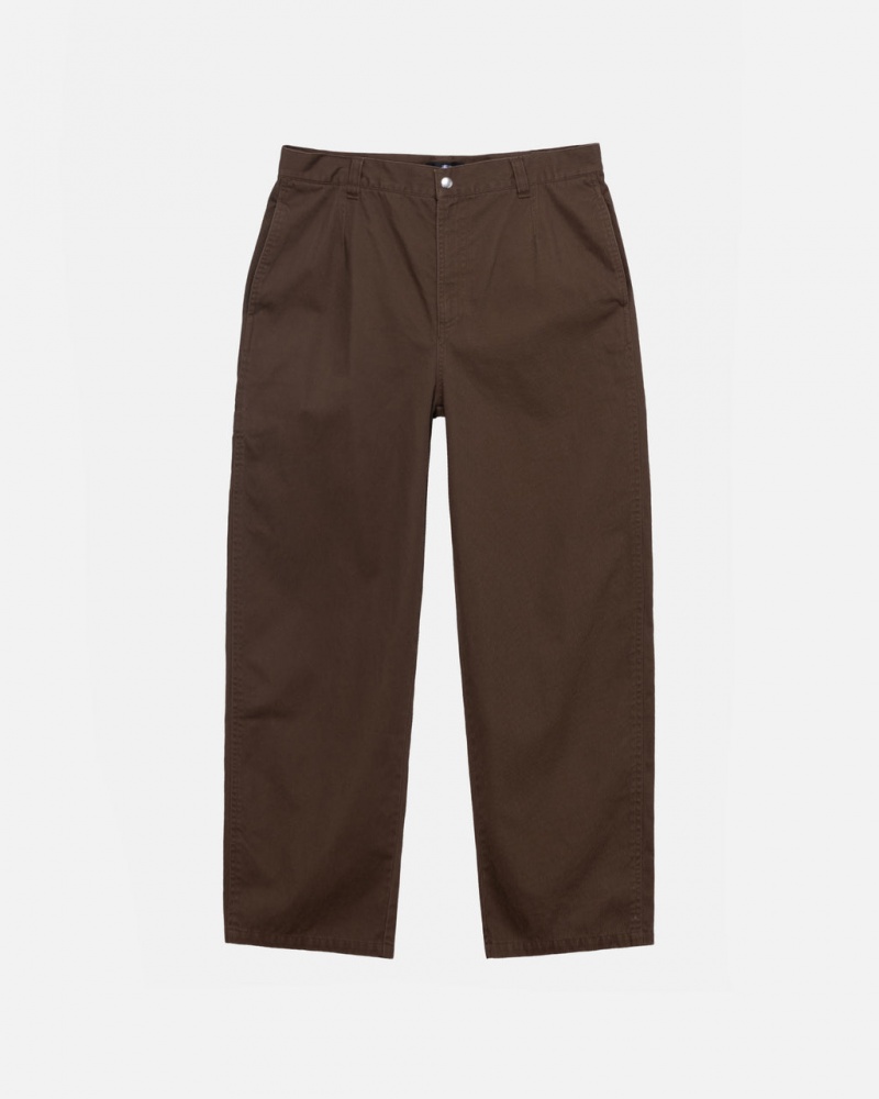 Stussy Workgear Trouser Twill Men Pants Brown | WBV-8246