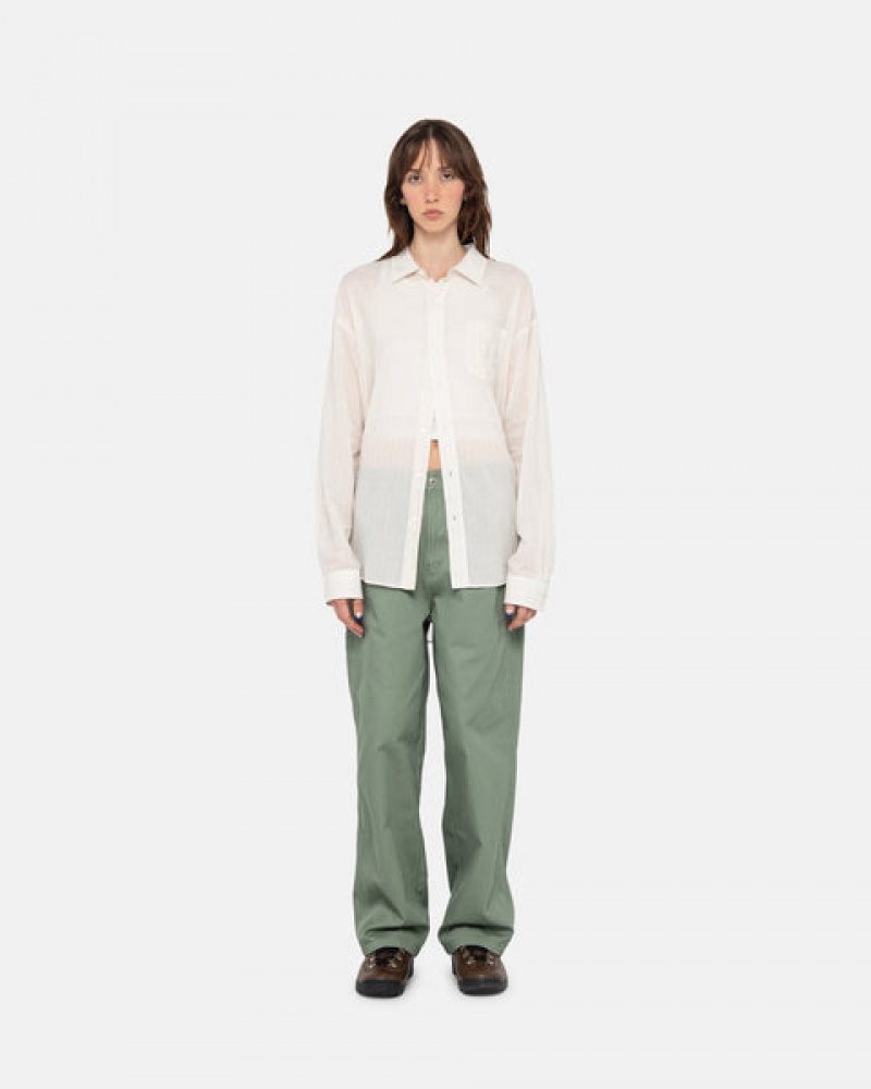 Stussy Workgear Trouser Twill Men Pants Green | BOM-3991