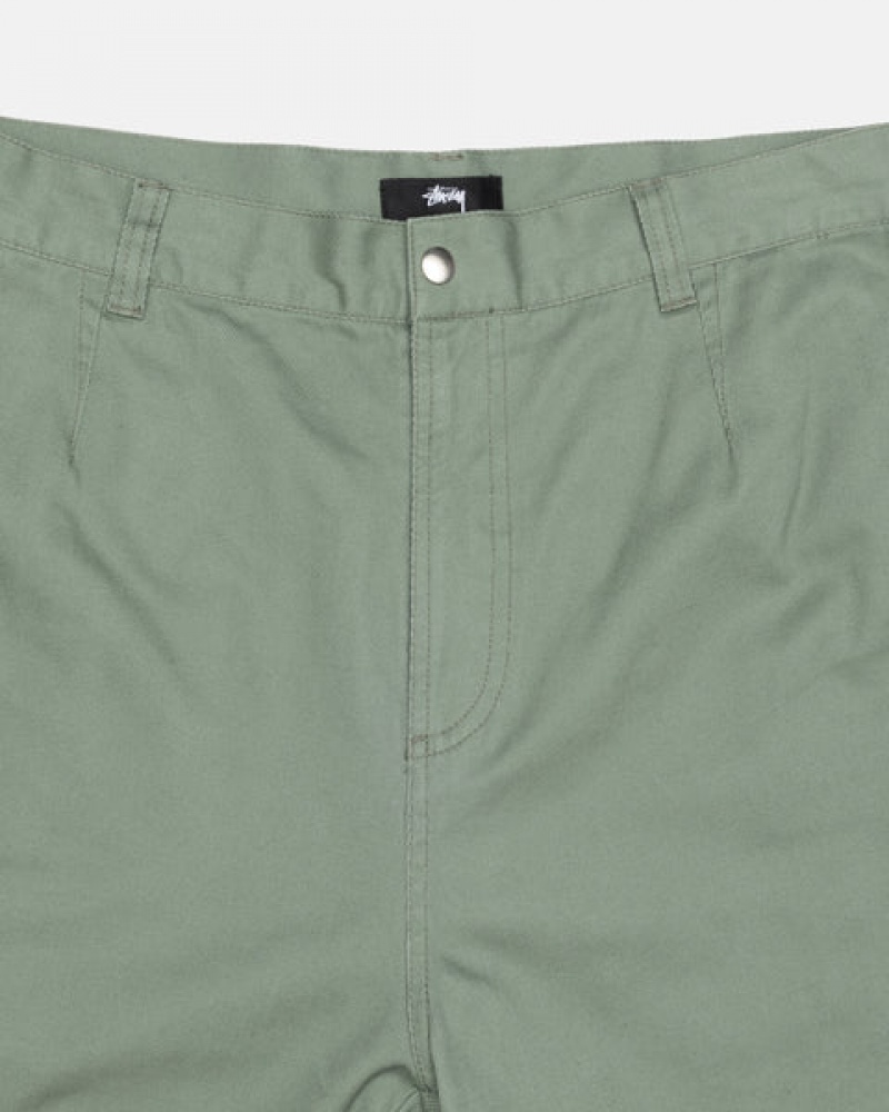 Stussy Workgear Trouser Twill Men Pants Green | BOM-3991