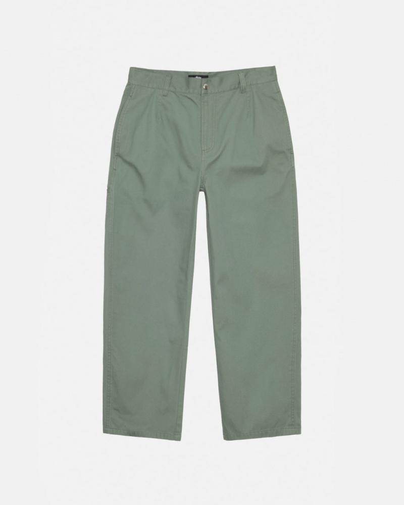 Stussy Workgear Trouser Twill Men Pants Green | BOM-3991