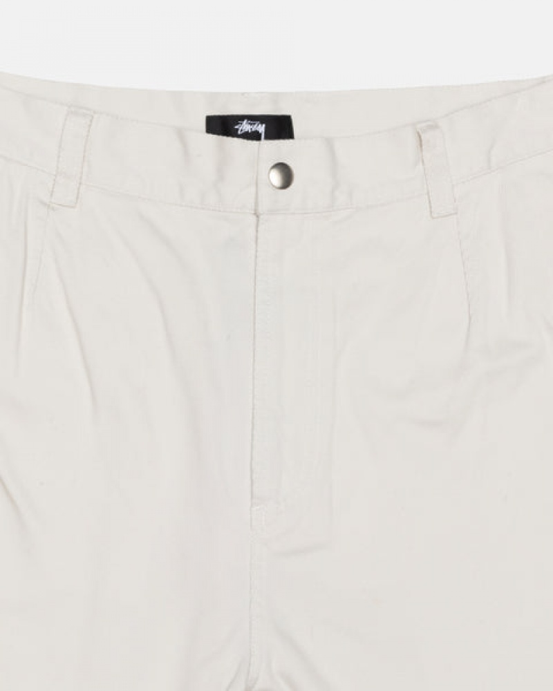 Stussy Workgear Trouser Twill Men Pants White | IWC-2771