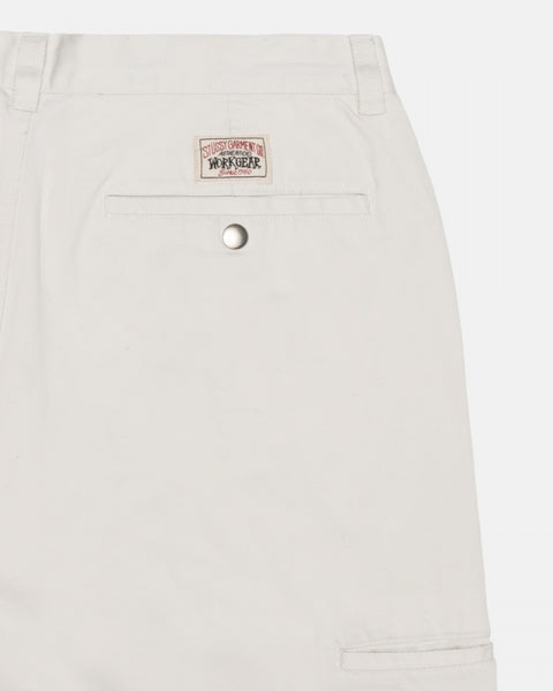 Stussy Workgear Trouser Twill Men Pants White | IWC-2771