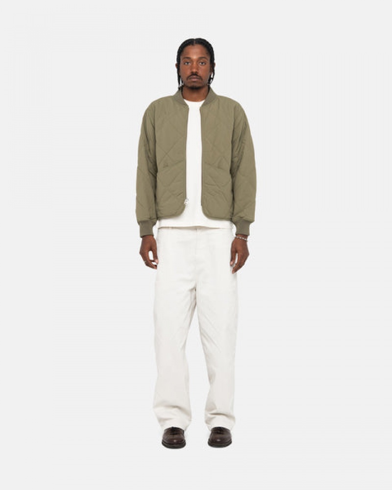 Stussy Workgear Trouser Twill Men Pants White | IWC-2771