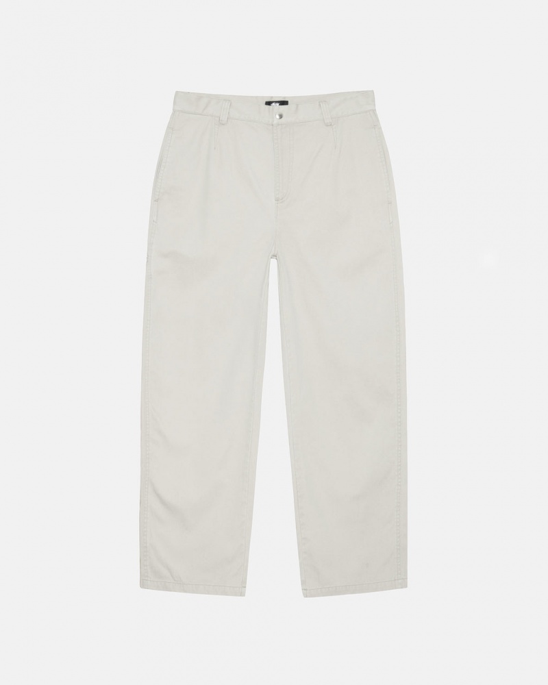 Stussy Workgear Trouser Twill Men Pants White | IWC-2771